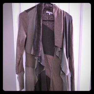 A Brown Palette Patched Cardigan from the Buckle